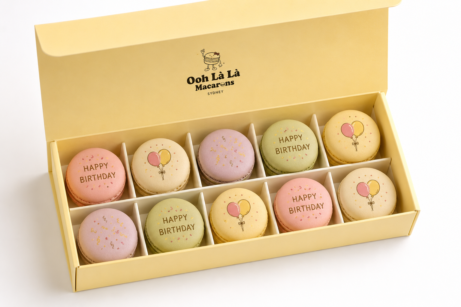 10 pack birthday macarons