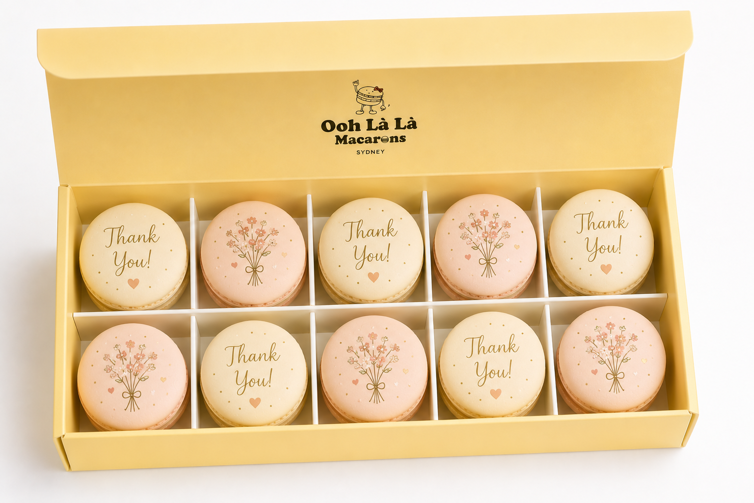 10 pack thank you macaron box